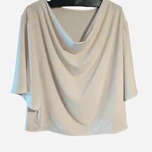 Elegant Cream Drape Top
